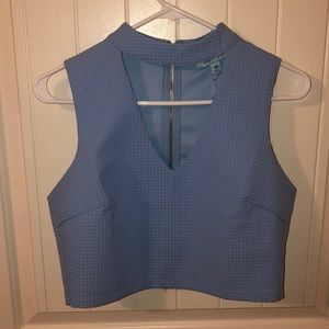 She and Sky Baby Blue Cropped Tank